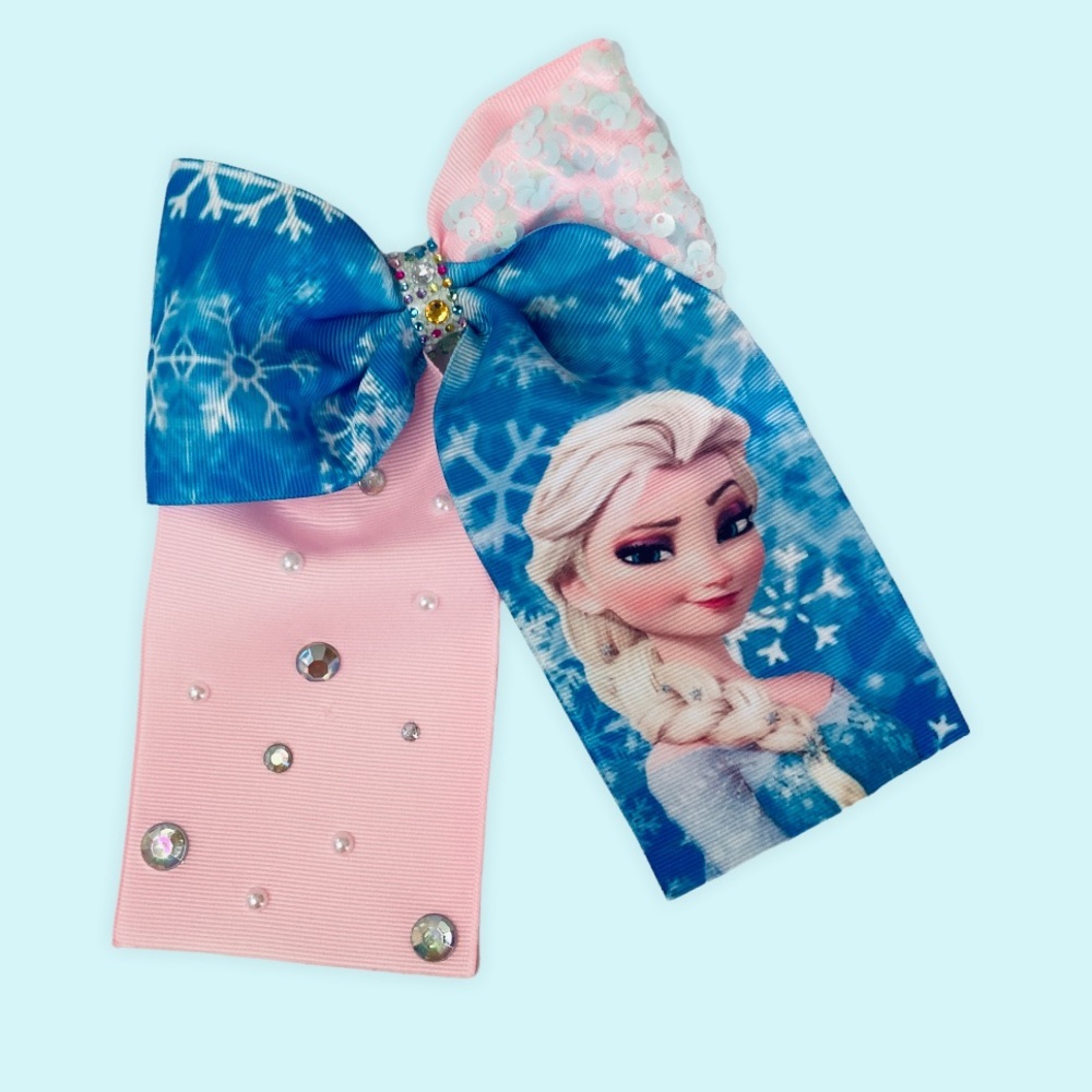 FROZEN PRINCESS CHEER HAIR BOW Handmade NEW
